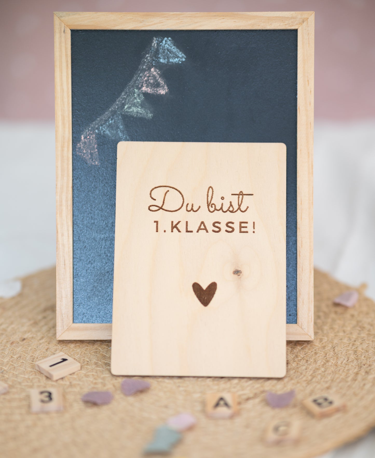 Erste Klasse! | Holzkarte