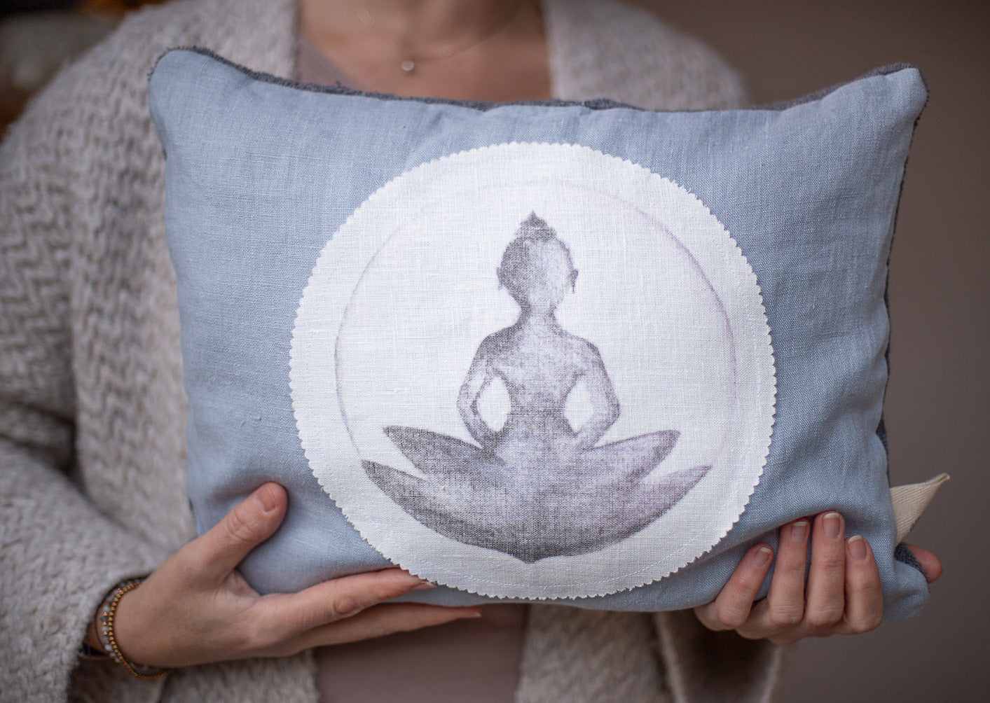 Zirbenkissen mit Motiv | 'Buddha'