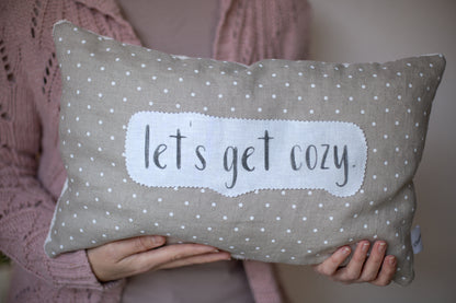 Lovely letters Zirbenkissen | let´s get cozy