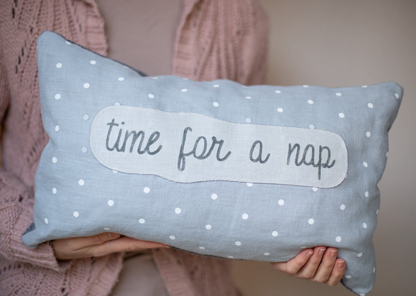 Lovely letters Zirbenkissen | time for a nap