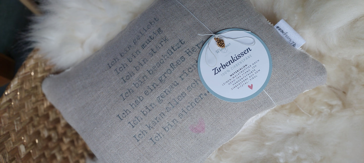 pure. affirmation Zirbenkissen | Ich bin geliebt. Ich bin mutig. Ich bin stark. Ich bin...