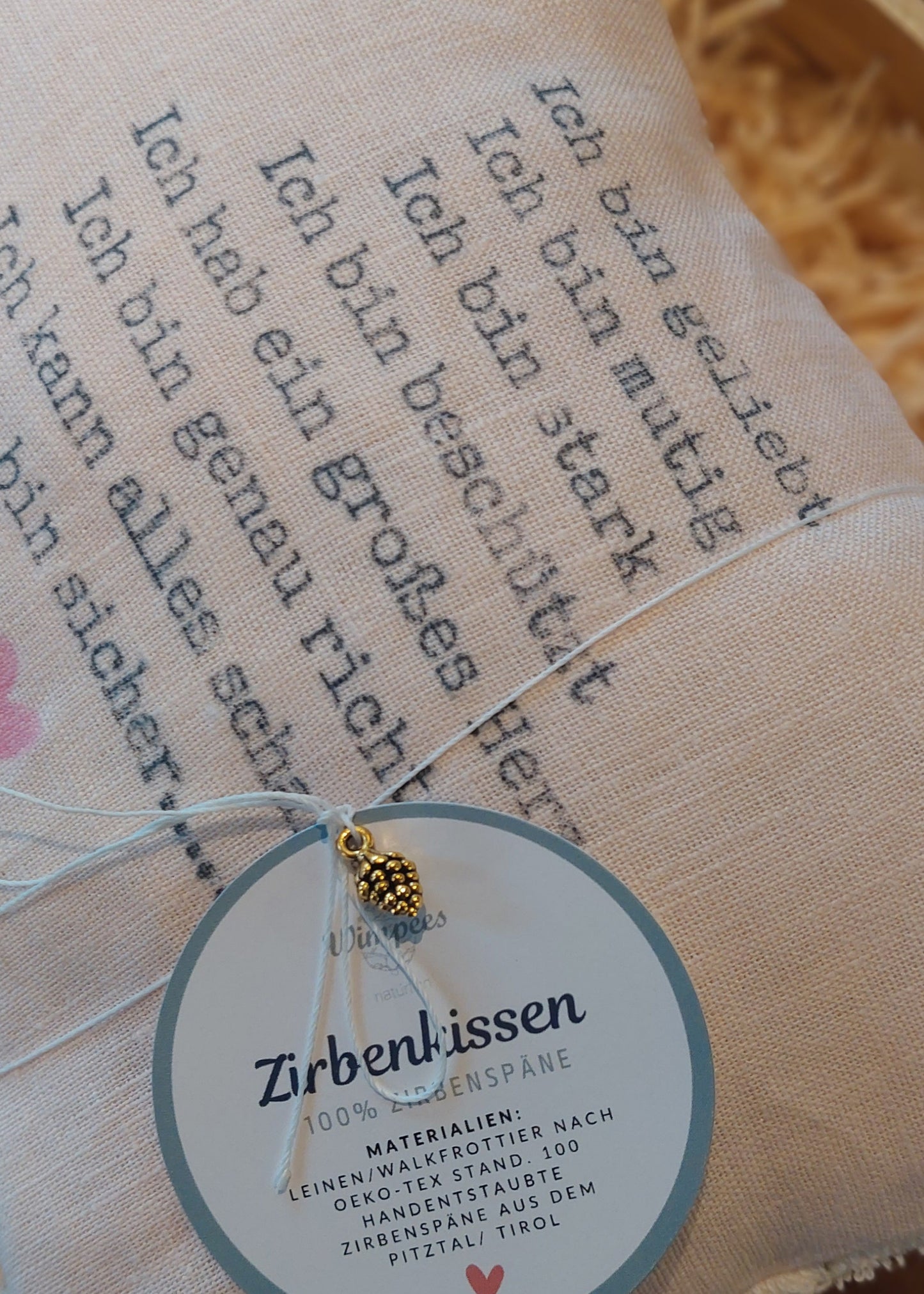 pure. affirmation Zirbenkissen | Ich bin geliebt. Ich bin mutig. Ich bin stark. Ich bin...
