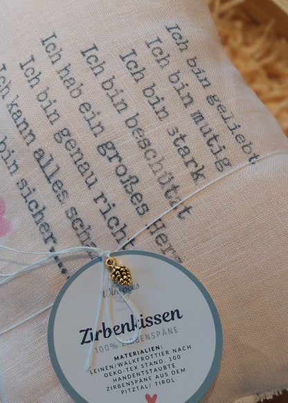 pure. affirmation Zirbenkissen | Ich bin geliebt. Ich bin mutig. Ich bin stark. Ich bin...