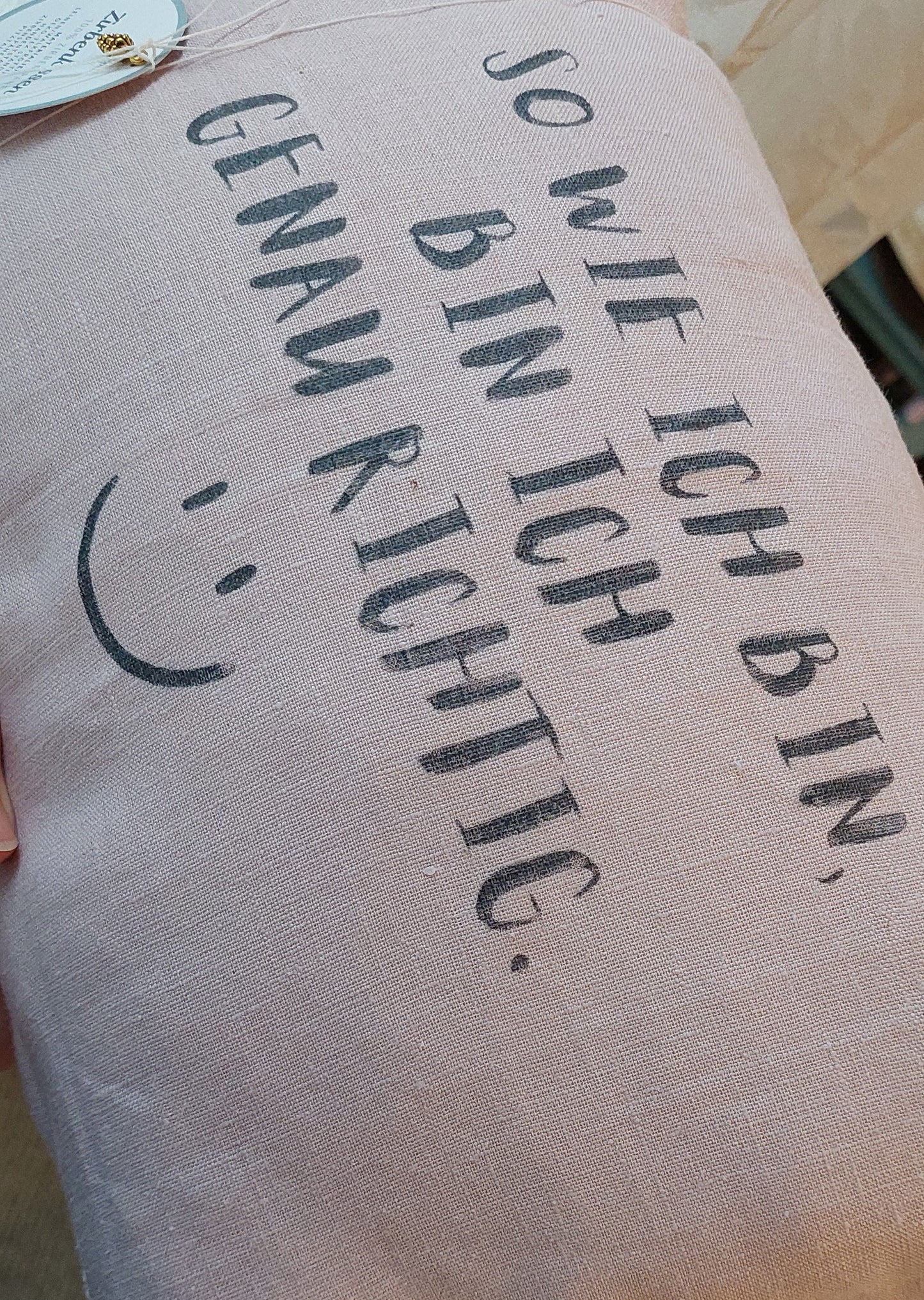 pure. affirmation Zirbenkissen | So wie ich bin, bin ich genau richtig.