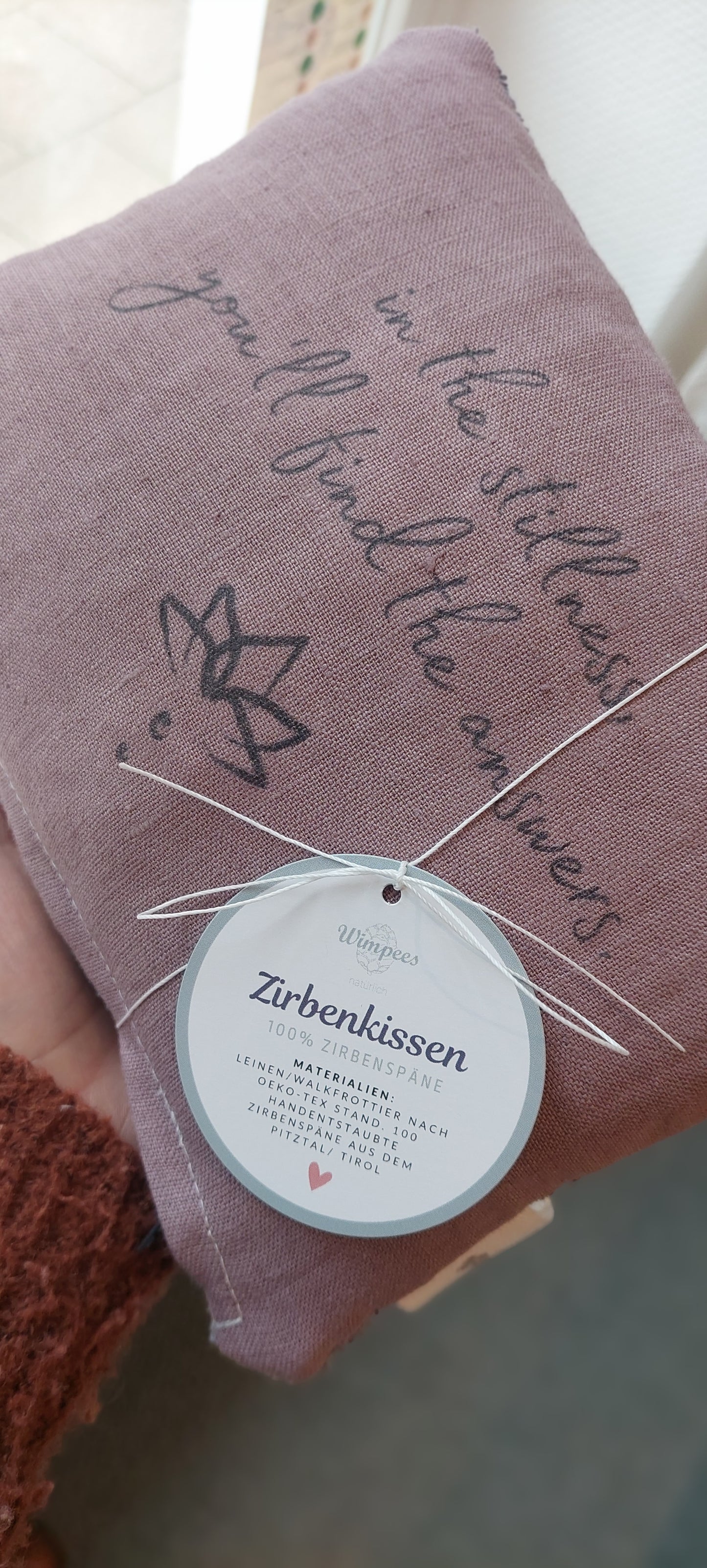 pure. affirmation Zirbenkissen | in the stillness you'll find the answers.