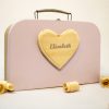 Geschenkkoffer mit Namen - Motiv Herz - Farbe rosé / rosa - 2