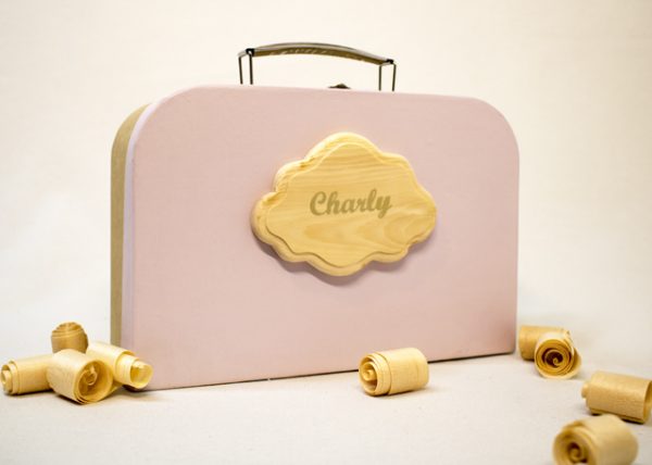 Geschenkkoffer mit Namen - Motiv Wolke - Farbe rosé / rosa - 2